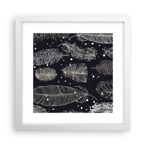 Poster in cornice bianca - Pizzo piumato - 30x30 cm