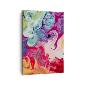 Quadro su tela - Stampe su Tela - Una composizione astratta con colori vivaci e vorticosi e una struttura dinamica. - 50x70cm - La nascita dei colori - Decorazione murale moderna per soggiorno e camera da letto ARTTOR