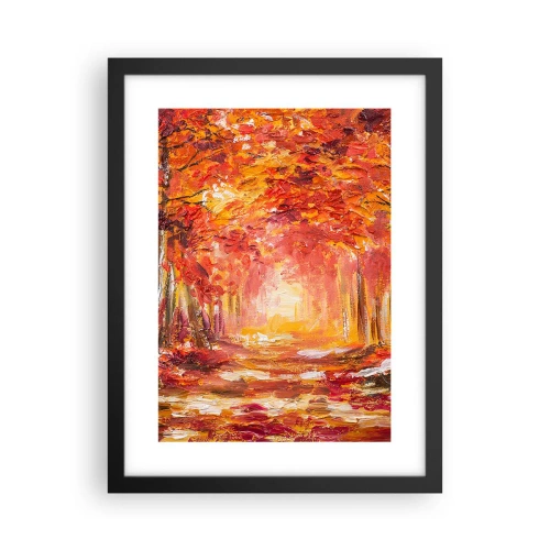 Poster in cornice nera - Foresta di rame - 30x40 cm