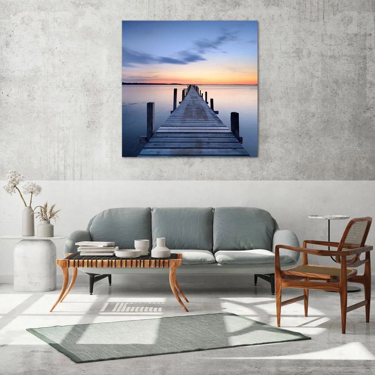 Quadro su vetro - La calma di un dolce tramonto - 30x30 cm