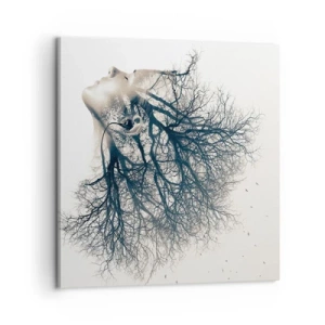 Quadro su tela - Stampe su Tela - In ascolto del sussurro dell'albero - 60x60 cm
