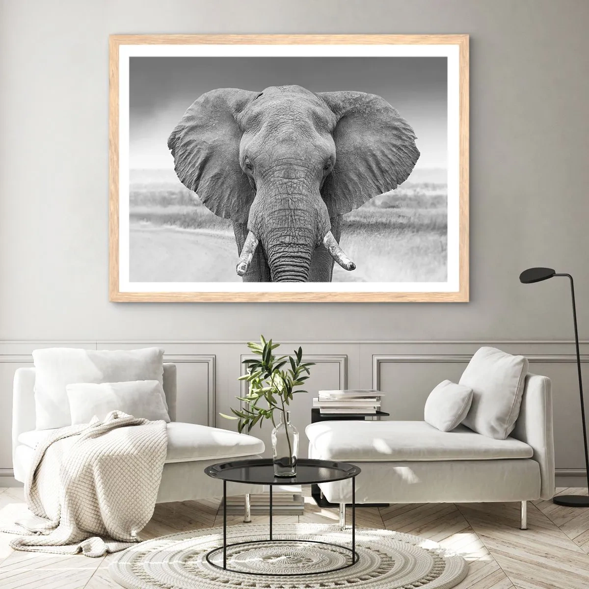 Poster in cornice rovere chiaro - Benvenuti nel mio mondo - 50x40 cm