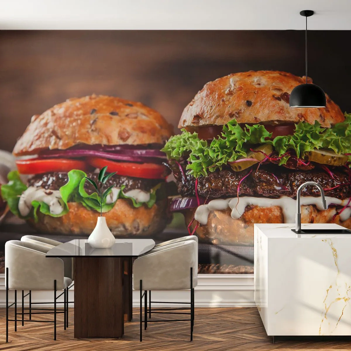 Fotomurali Standard Eco - American dream - Gastronomia, Hamburger, Culinario - 500x350 cm