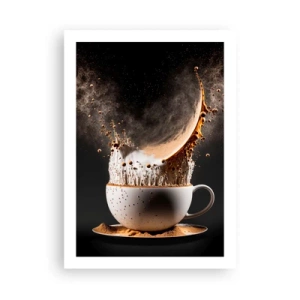 Poster - Un'esplosione dinamica di caffè in una tazza - 50x70cm - Esplosione di sapore - Decorazione murale moderna per soggiorno e camera da letto ARTTOR