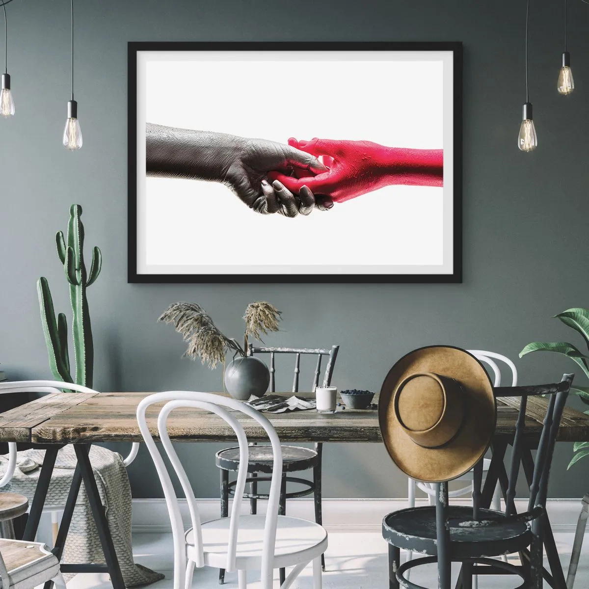 Poster in cornice nera - Insieme, sebbene diversi - 40x30 cm