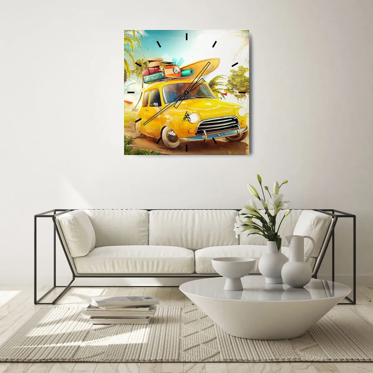 Orologio da parete - Orologio in Vetro - Viaggio nel paese dei sorrisi - 40x40 cm