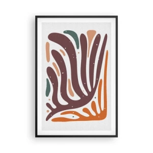 Poster in cornice nera - Composizione organica raggiante - 61x91 cm