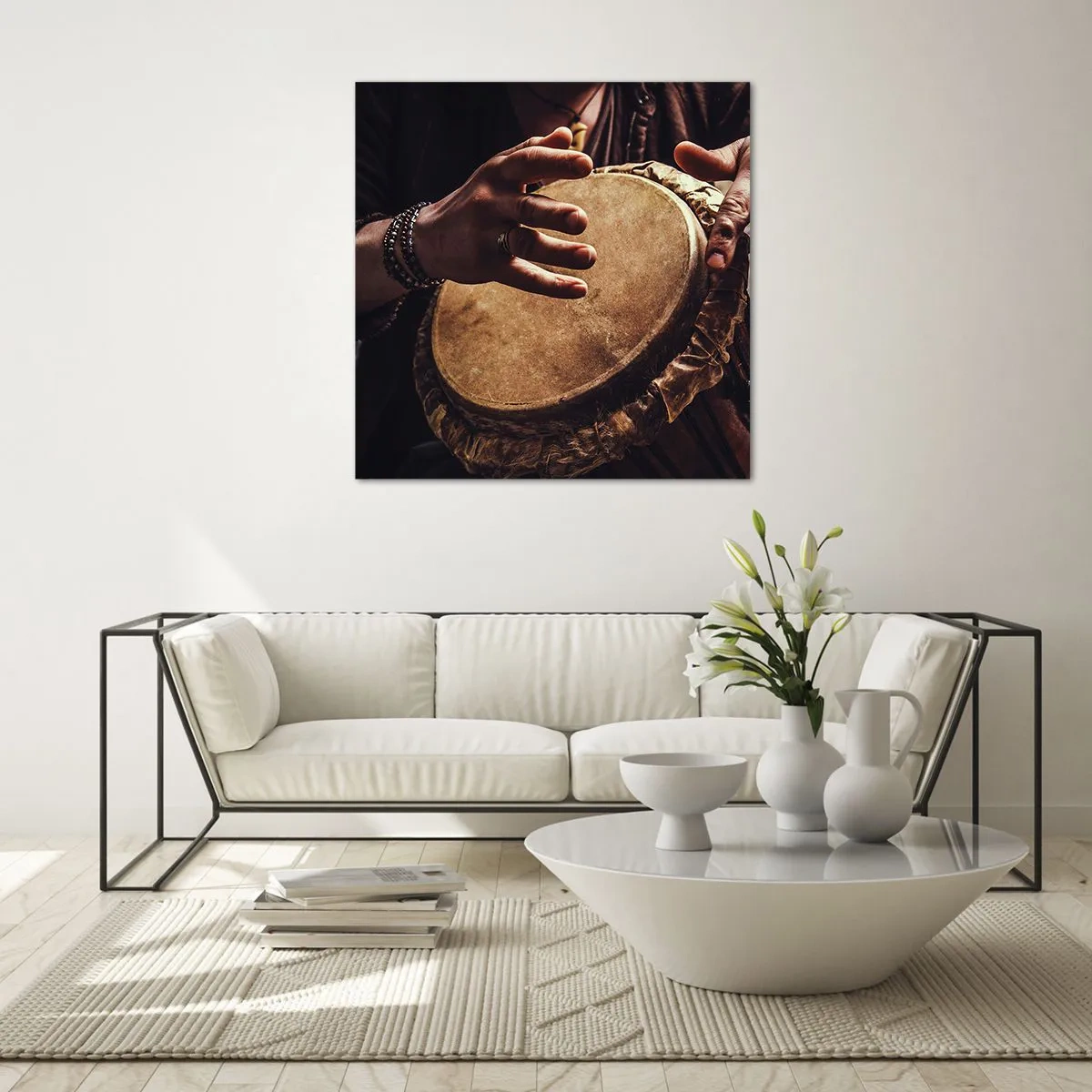 Quadro su vetro - Al ritmo del cuore - 70x70 cm