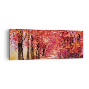 Quadro su tela - Stampe su Tela - Un pittoresco vicolo dai colori autunnali in stile impressionista - 140x50cm - Impressione d'autunno - Decorazione murale moderna per soggiorno e camera da letto ARTTOR