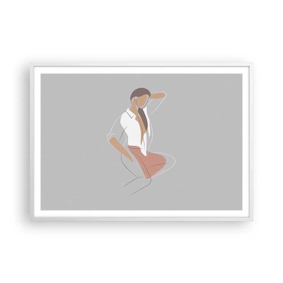 Poster in cornice bianca - Profilo di bellezza - 100x70 cm