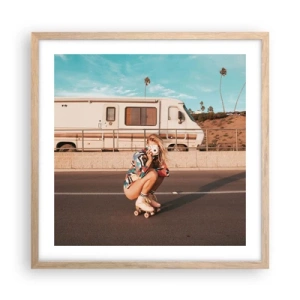 Poster in cornice rovere chiaro - Sorridi per favore! - 50x50 cm