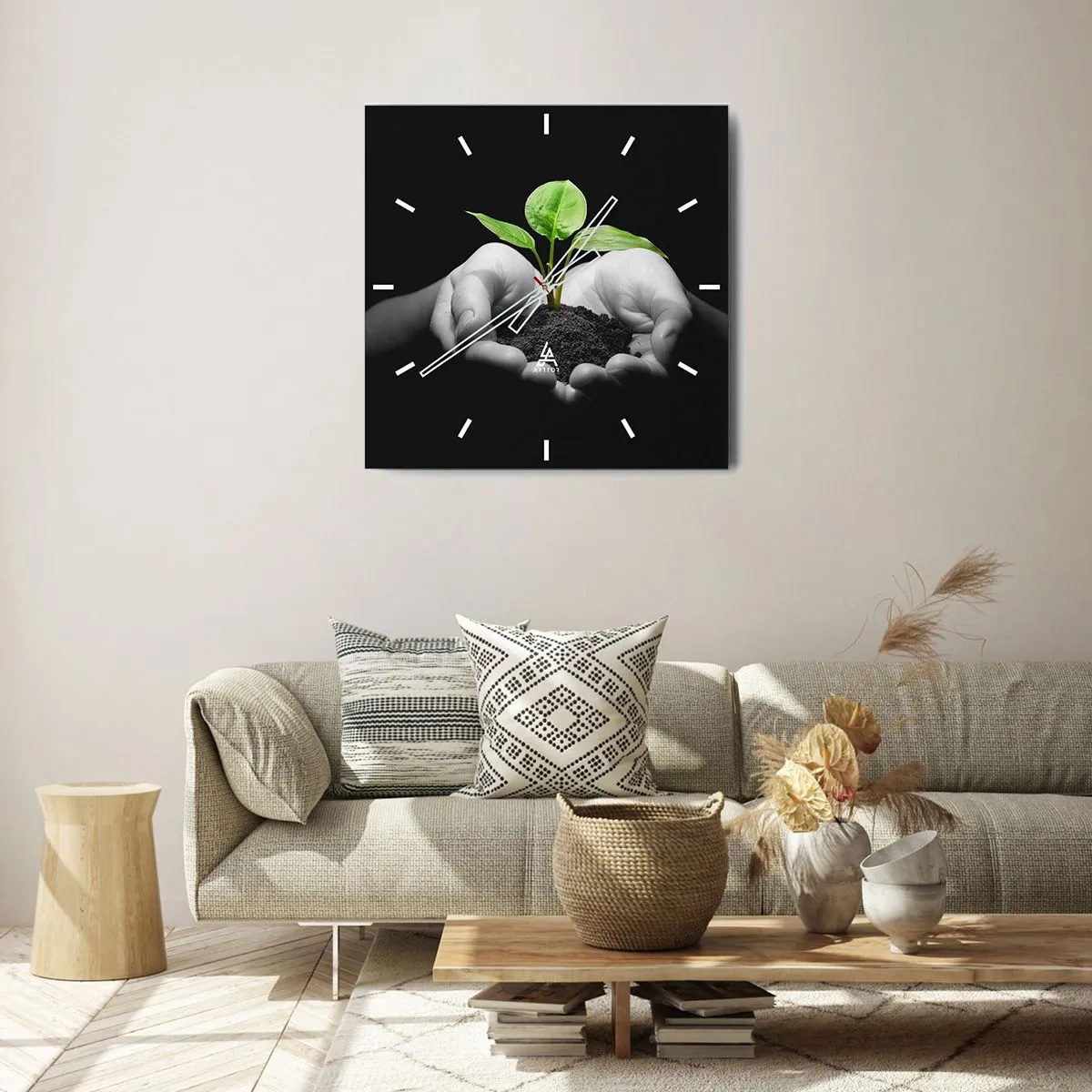 Orologio da parete - Orologio in Vetro - Amo la natura, la proteggo - 40x40 cm