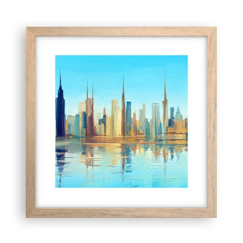 Poster in cornice rovere chiaro - Metropoli assolata - 30x30 cm