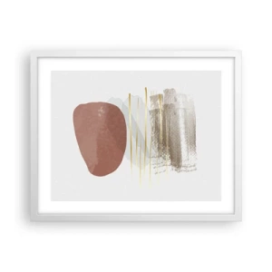 Poster in cornice bianca - Colonnato astratto - 50x40 cm