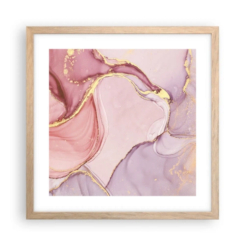 Poster in cornice rovere chiaro - La carezza dei colori - 40x40 cm
