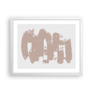 Poster in cornice bianca - Astrazione in un rosa mite - 50x40 cm