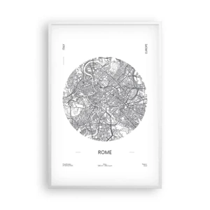 Poster in cornice bianca - Anatomia di Roma - 61x91 cm