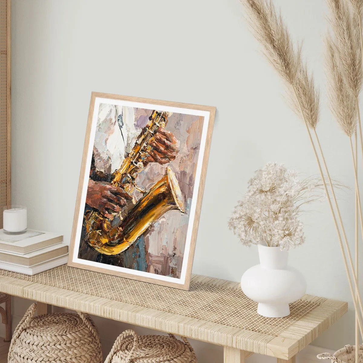 Poster in cornice rovere chiaro - Tempo di assolo - 61x91 cm