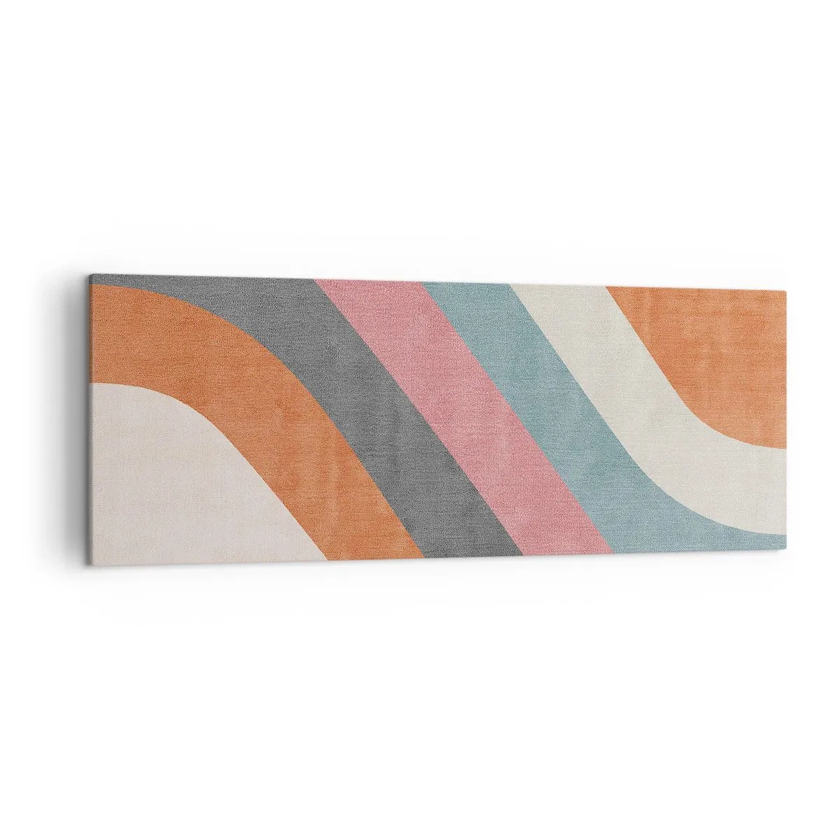 Quadro su tela - Stampe su Tela - Strisce retrò colorate - 140x50cm - Composizione diagonale: movimento - Decorazione murale moderna per soggiorno e camera da letto ARTTOR