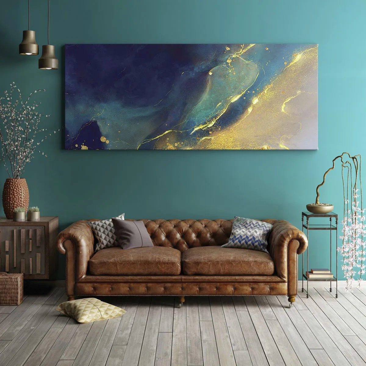 Quadro su tela - Stampe su Tela - La palude dorata - 100x40 cm