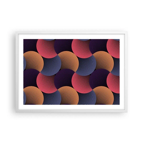 Poster in cornice bianca - Al ritmo delle sfere - 70x50 cm