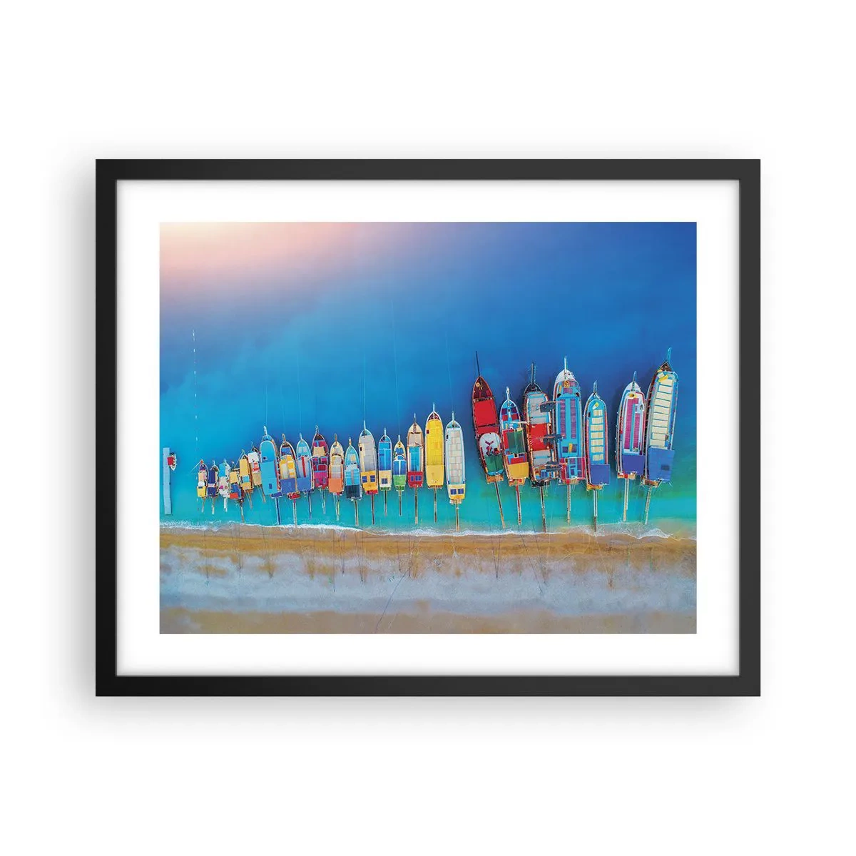 Poster in cornice nera - A volo d'uccello - 50x40 cm