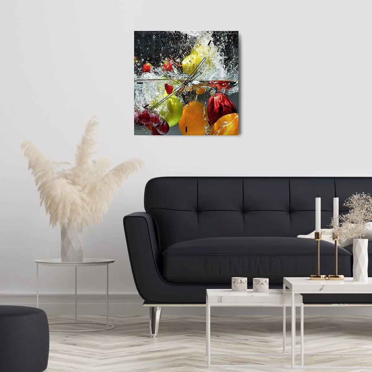 Orologio da parete - Orologio in Vetro - Frutta rinfrescante - 40x40 cm
