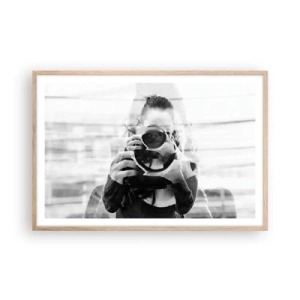 Poster in cornice rovere chiaro - Il creatore e il materiale - 91x61 cm