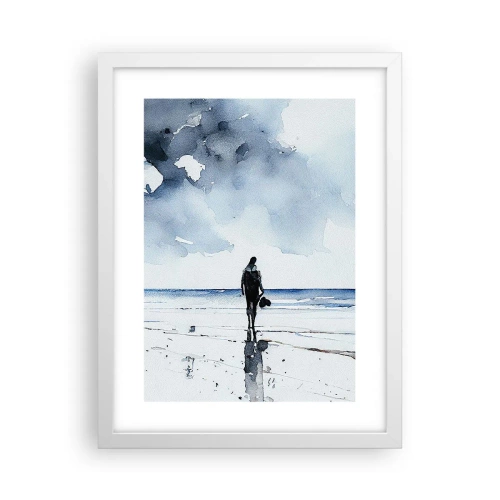 Poster in cornice bianca - Dialogo con il mare - 30x40 cm
