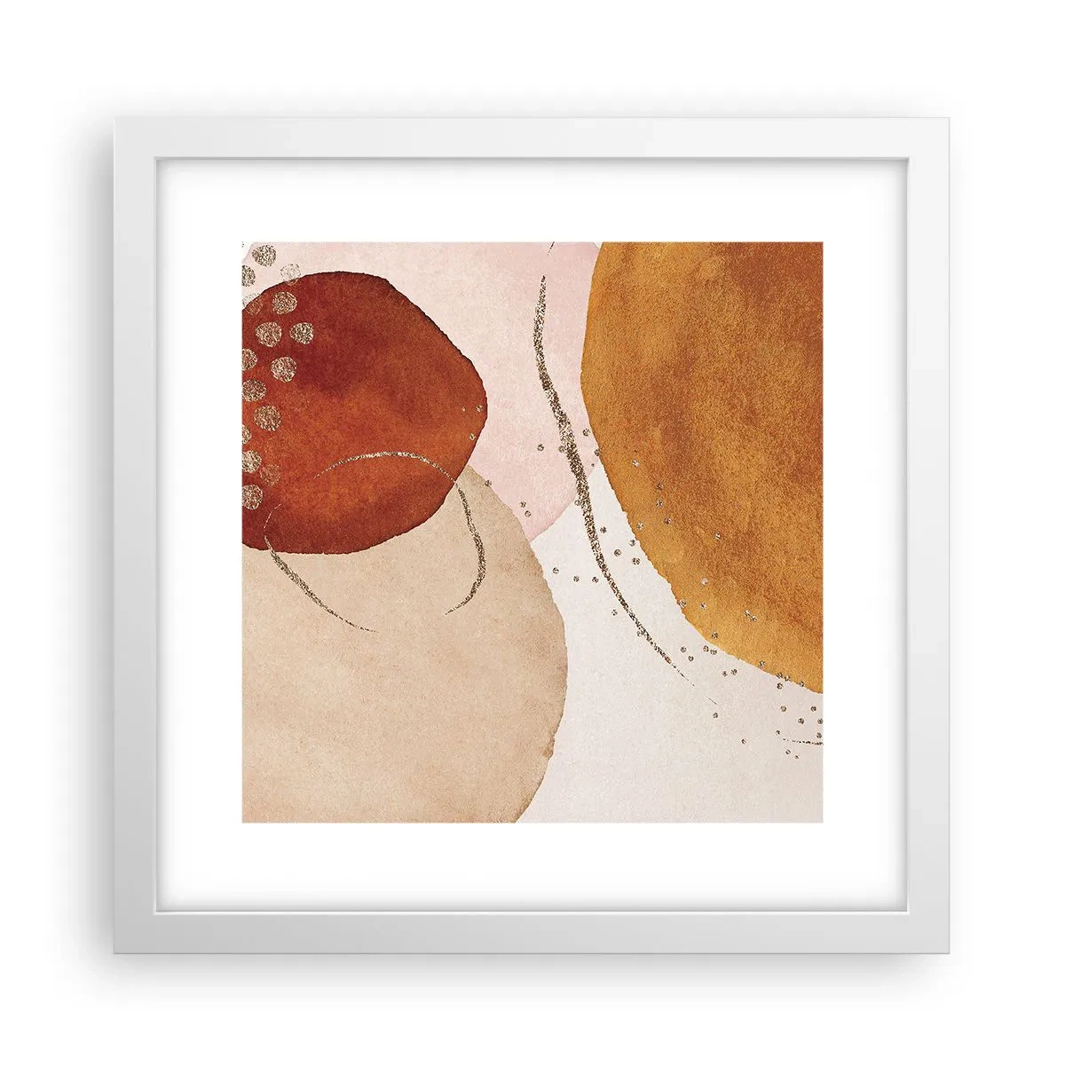 Poster in cornice bianca - Rotondità e movimento - 30x30 cm