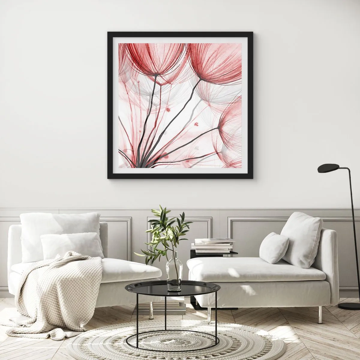 Poster in cornice nera - Prima del decollo - 40x40 cm