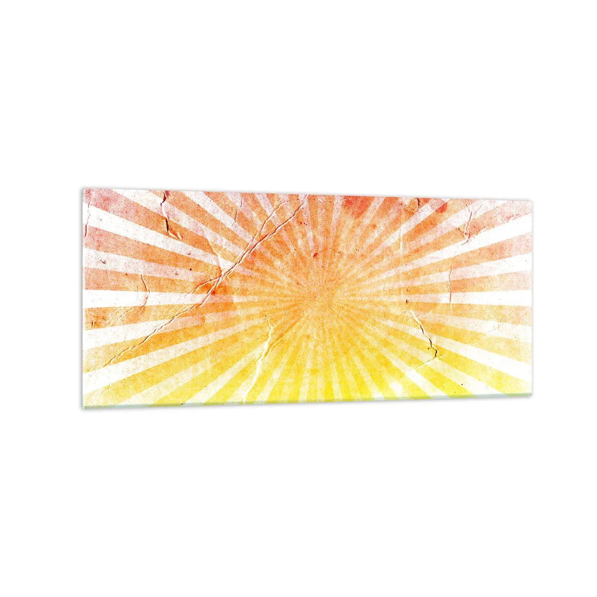 Quadro su vetro - Raggi di sole nelle tonalità dell'arancione e del giallo - 120x50cm - Albe e tramonti - Decorazione murale moderna per soggiorno e camera da letto ARTTOR