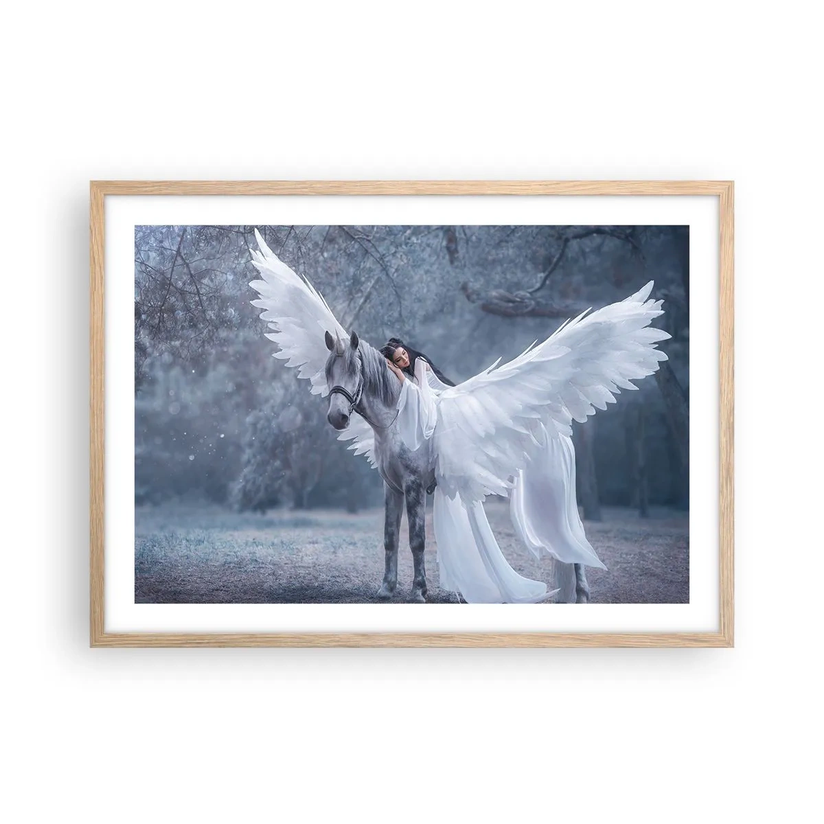 Poster in cornice rovere chiaro - Momento ispirato - 70x50 cm