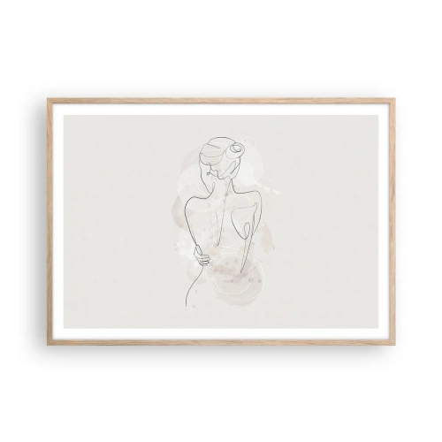 Poster in cornice rovere chiaro - Come uno strumento delicato - 100x70 cm