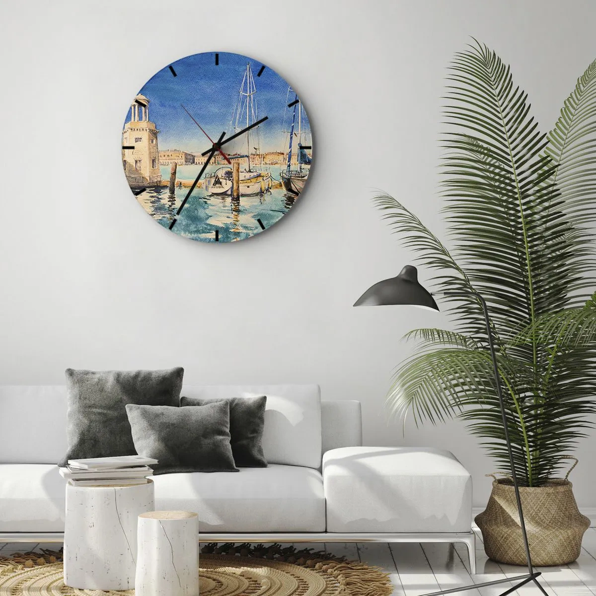 Orologio da parete - Orologio in Vetro - La laguna assolata - 40x40 cm
