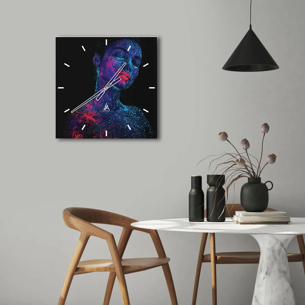 Orologio da parete - Orologio in Vetro - Nella polvere di stelle - 40x40 cm