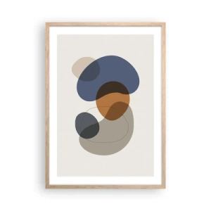 Poster in cornice rovere chiaro - Gocce di colore - 50x70 cm