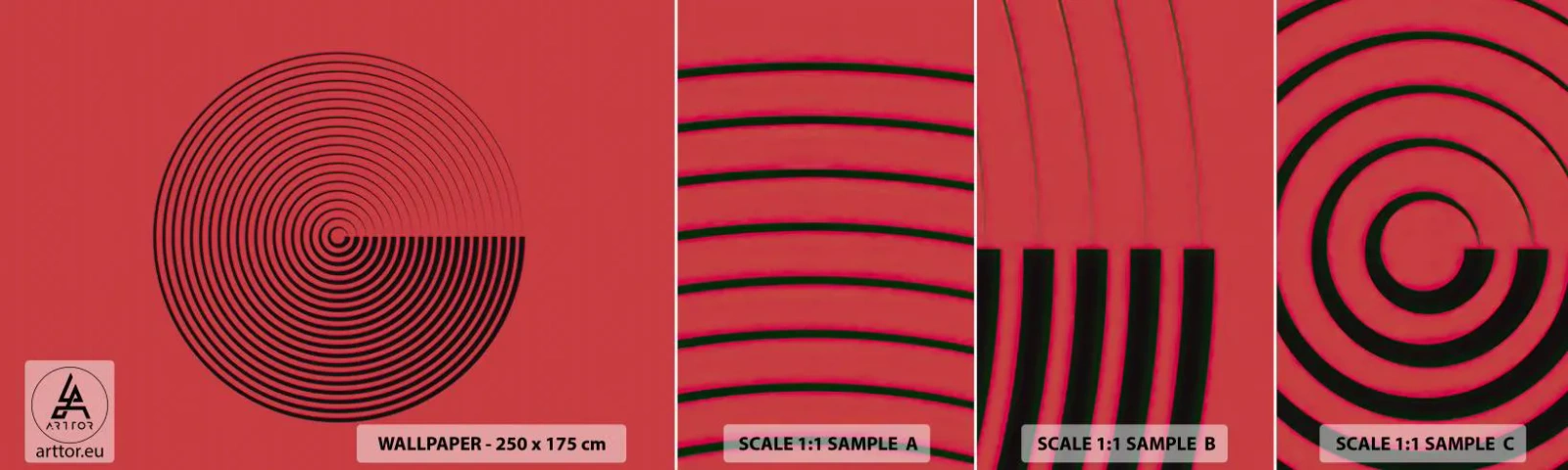 Campione di Fotomurale Adesivo Deluxe Sticker - Movimento circolare - Minimalismo, Ruota, Linee - 100x30 cm