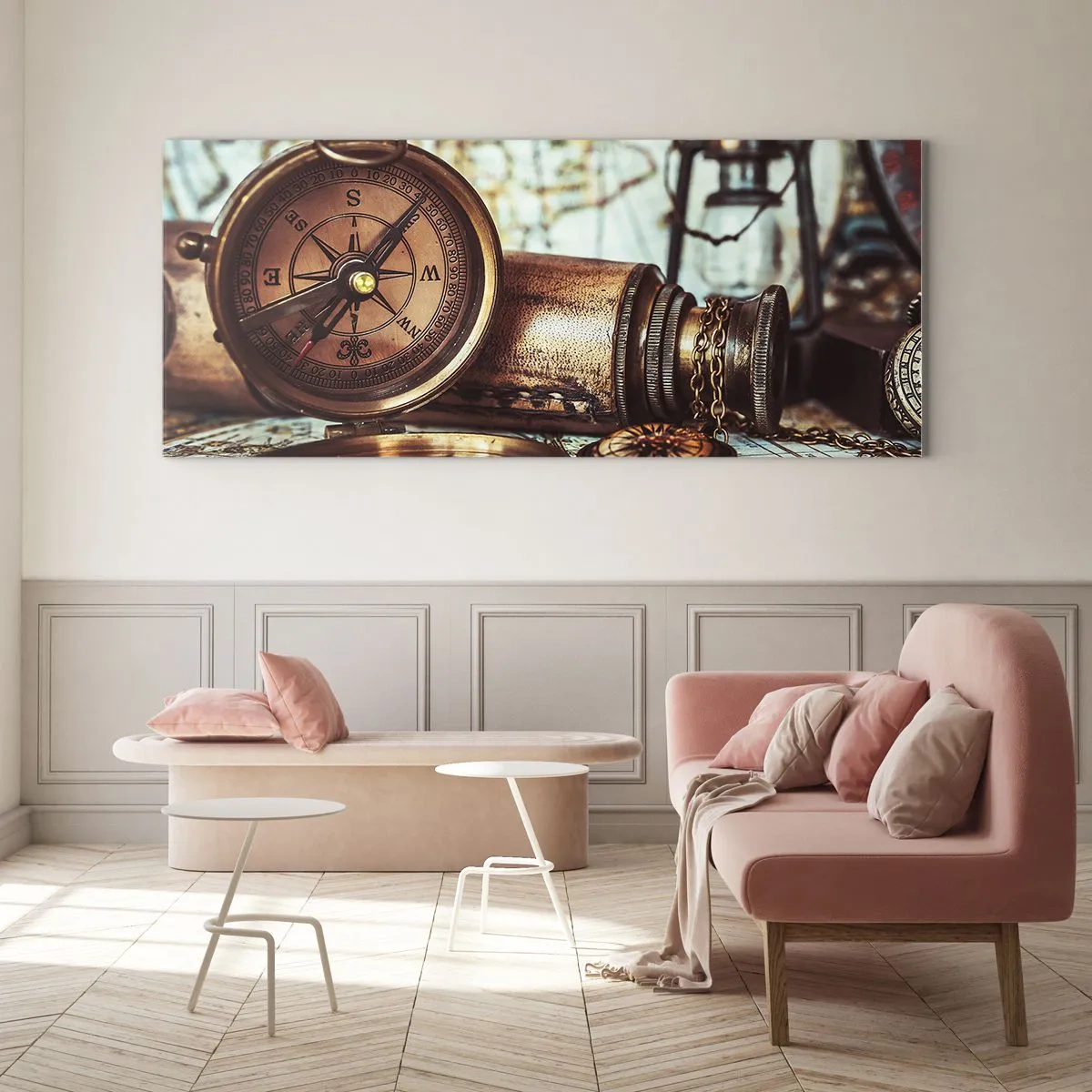 Quadro su vetro - Ti aspetta l'avventura dei pirati dei Caraibi - 100x40 cm