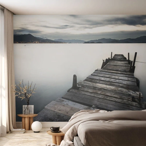 Fotomurale su misura Premium Sand - Immergersi nella tranquillità - Paesaggio, Lago, Ponte di Legno