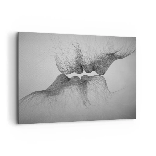 Quadro su tela - Stampe su Tela - Un bacio astratto presentato in una forma eterea - 100x70cm - Il bacio del vento - Decorazione murale moderna per soggiorno e camera da letto ARTTOR
