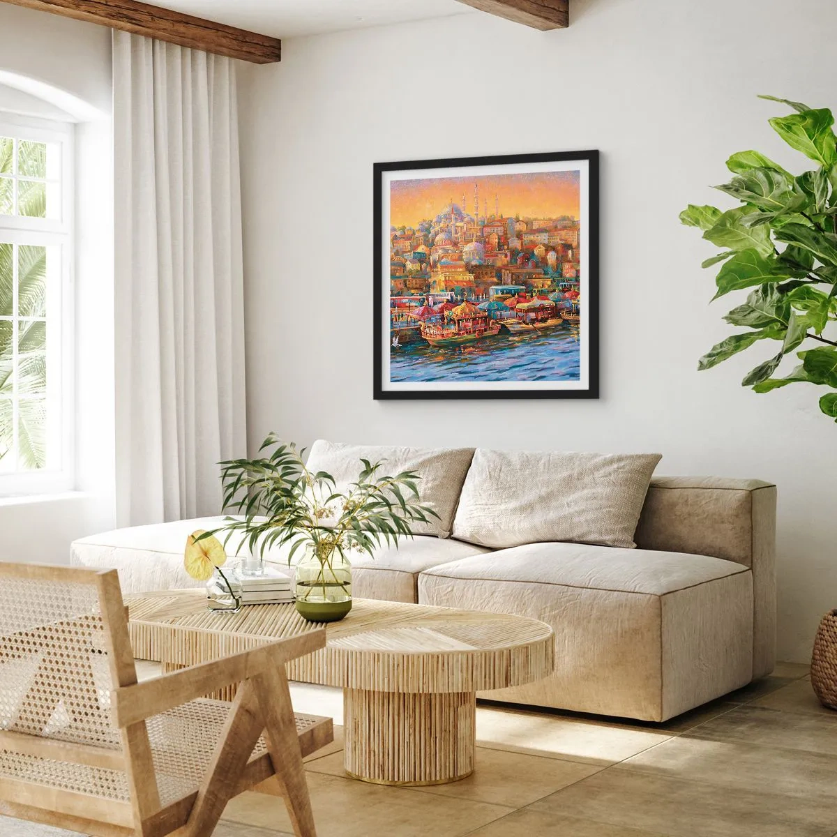 Poster in cornice nera - Racconto da Istanbul - 40x40 cm