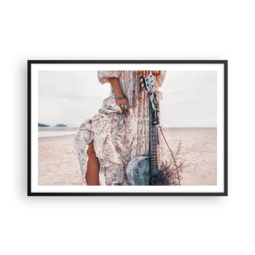 Poster in cornice nera - Figli dei fiori in cammino - 91x61 cm