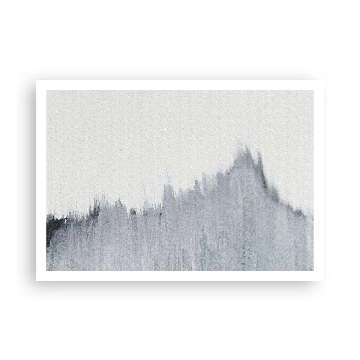 Poster - Composizione astratta grigia in stile minimalista - 100x70cm - Iscrizione misteriosa - Decorazione murale moderna per soggiorno e camera da letto ARTTOR