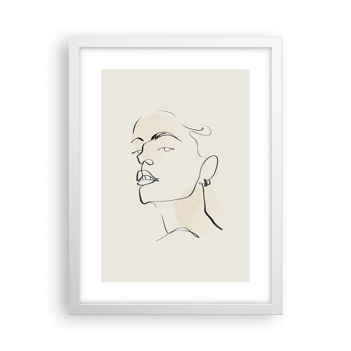 Poster in cornice bianca - Sguardo fiero - 30x40 cm