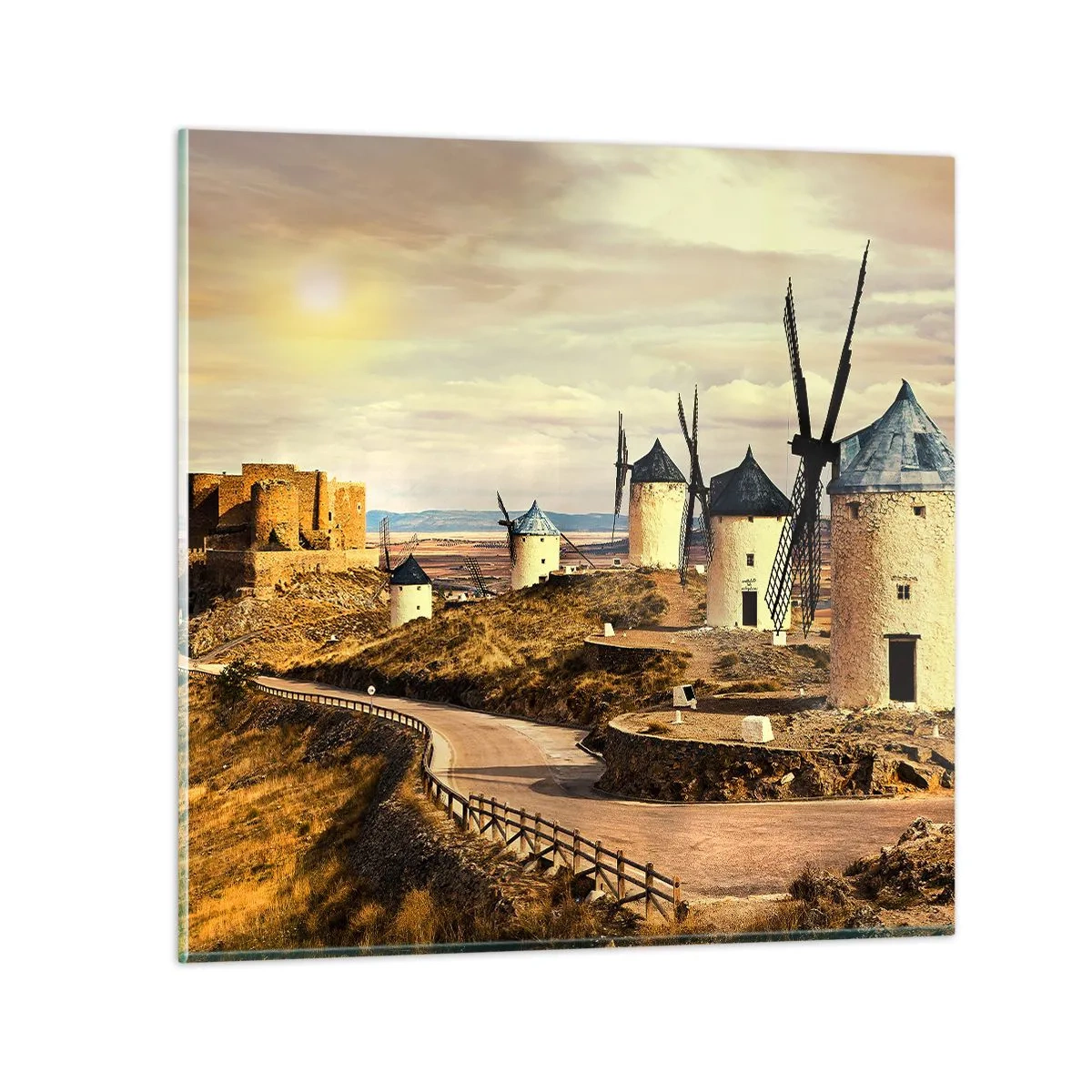 Quadro su vetro - Adesso appare Don Chisciotte - 70x70 cm