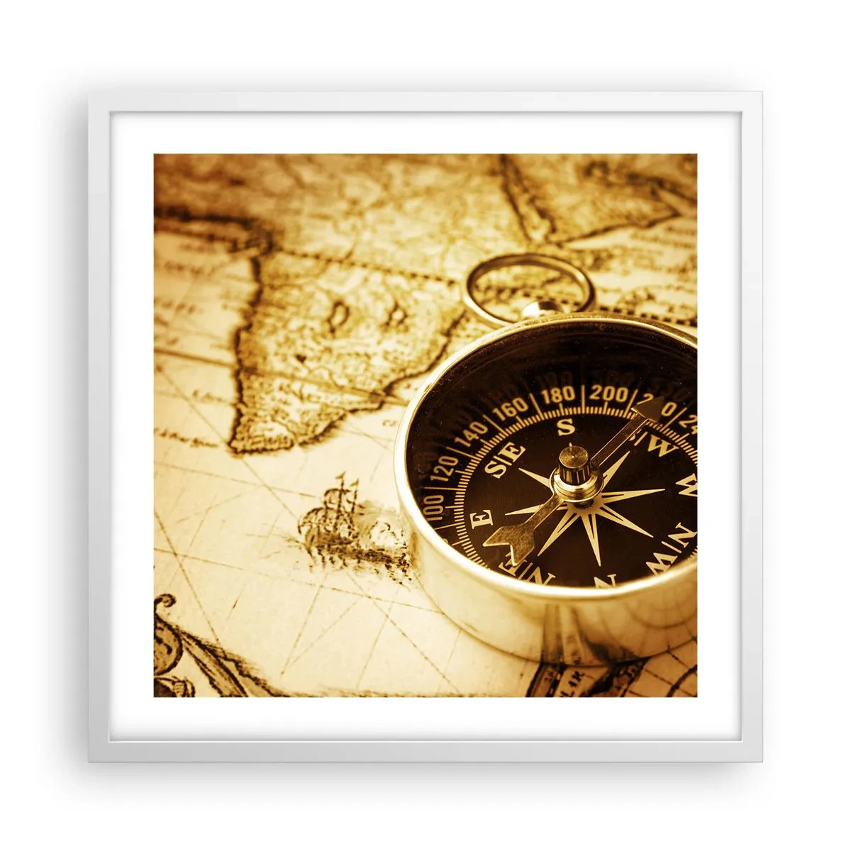 Poster in cornice bianca - A est o a ovest? - 50x50 cm