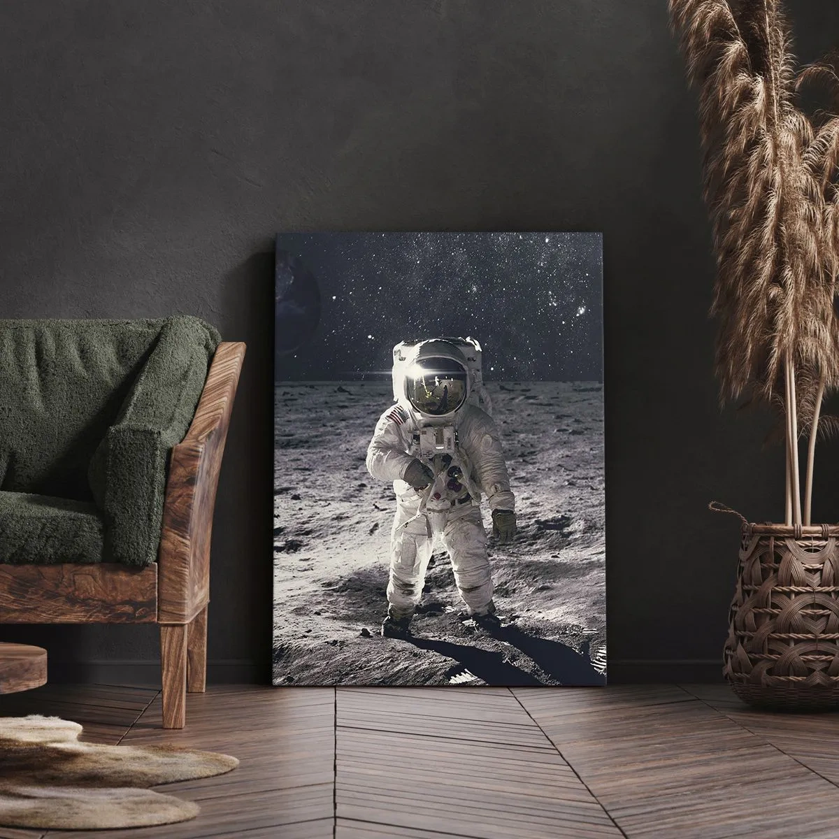Quadro su tela - Stampe su Tela - Saluti dalla luna - 55x100 cm