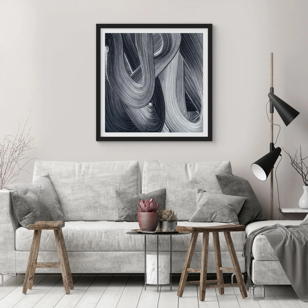 Poster in cornice nera - La fluidità della realtà - 30x30 cm