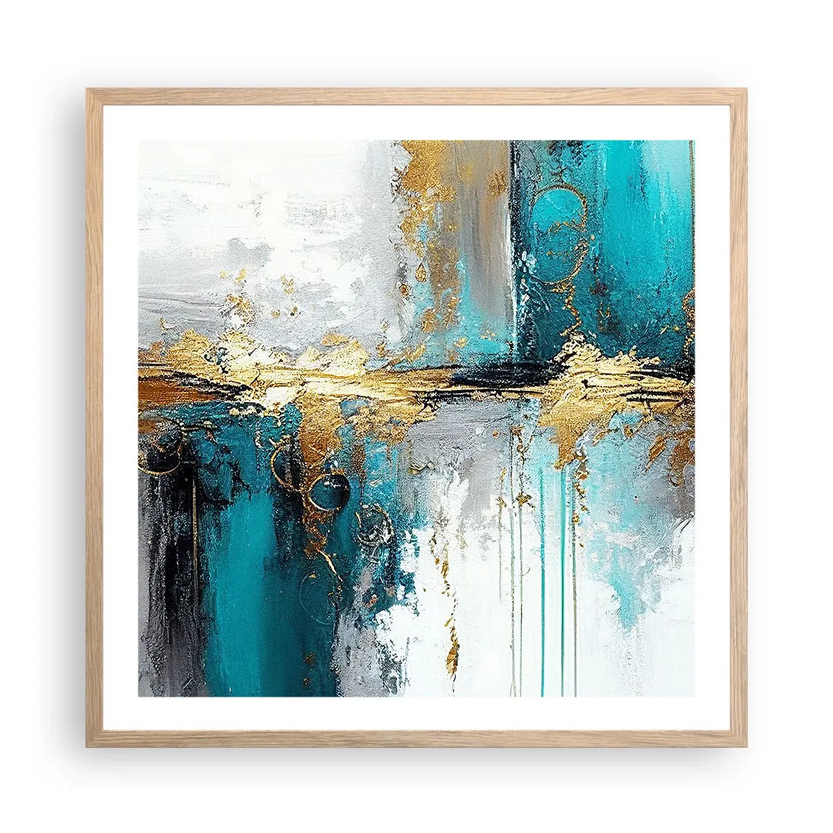 Poster in cornice rovere chiaro - Panta rei - 60x60 cm